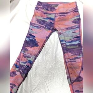 All In Motion Girls Mesh Performance Camouflage Blue Pink midrise Leggings Small